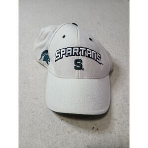 Michigan State Spartans White One Size Hook & Loop Adjustable Hat Cap N